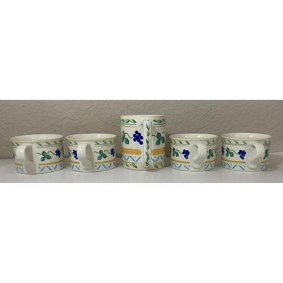 4 Mikasa Wine & Roses Coffee Cups / Mugs + 1 Large Mug CP010 Made In Malaysia