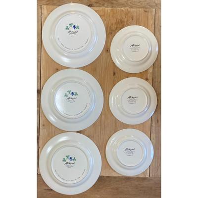 3 Mikasa Wine & Roses 11" Dinner Plates + 3 Salad Plates CP010 Made In Malaysia