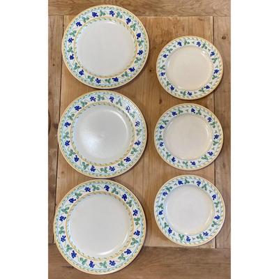 3 Mikasa Wine & Roses 11" Dinner Plates + 3 Salad Plates CP010 Made In Malaysia