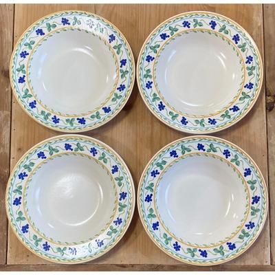 4 Mikasa Wine & Roses Soup / Cereal / Salad Bowls CP010 Made In Malaysia (A)