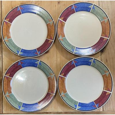 4 Sakura Majesticware 10 5/8" Astral Stoneware Dinner Plates 1997 Sue Zipkin (B)