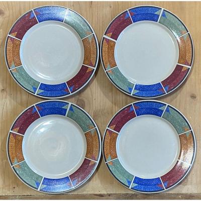 4 Sakura Majesticware 7.5" Astral Stoneware Salad Plates 1997 Sue Zipkin (A)
