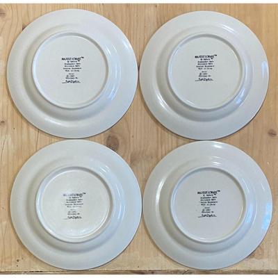 4 Sakura Majesticware 7.5" Astral Stoneware Salad Plates 1997 Sue Zipkin (A)