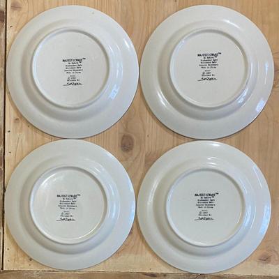 4 Sakura Majesticware 7.5" Astral Stoneware Salad Plates 1997 Sue Zipkin (B)