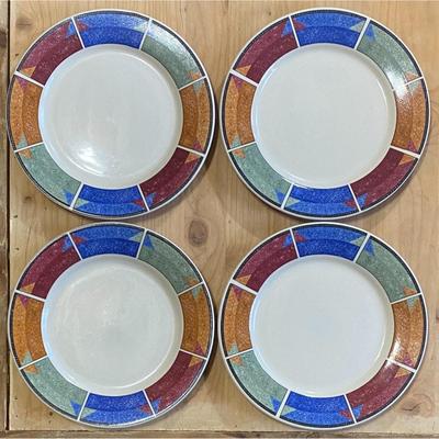 4 Sakura Majesticware 7.5" Astral Stoneware Salad Plates 1997 Sue Zipkin (B)