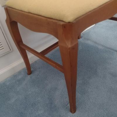 Vintage Vanity or Slipper Bench with Hand Stitched Upholstered Seat