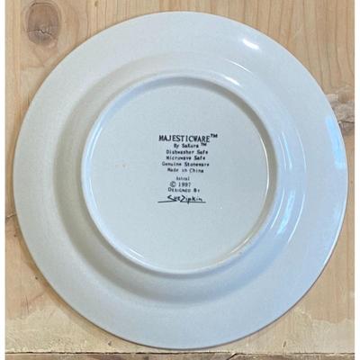 4 Sakura Majesticware 7.5" Astral Stoneware Salad Plates 1997 Sue Zipkin (C)