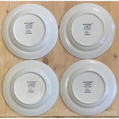 4 Sakura Majesticware 7.5" Astral Stoneware Salad Plates 1997 Sue Zipkin (C)