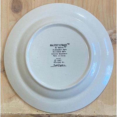 3 Sakura Majesticware 7.5" Astral Stoneware Salad Plates 1997 Sue Zipkin Round