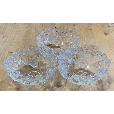 3 Mikasa Walther Crystal West Germany Clear & Frosted Crystal Bowls / Dishes