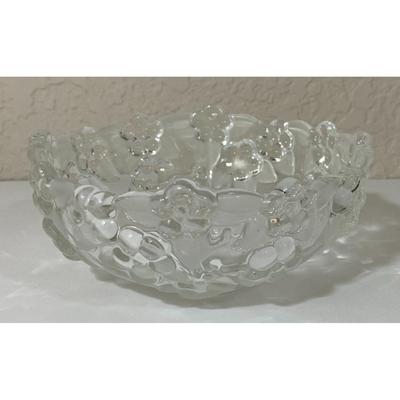 3 Mikasa Walther Crystal West Germany Clear & Frosted Crystal Bowls / Dishes
