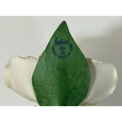 Vintage Capodimonte Flower Bouquet & Fabar White Rose Porcelain Made In Italy