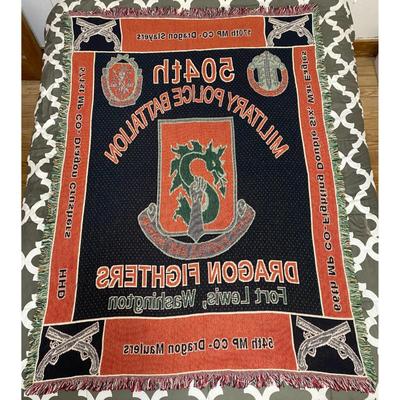 504th Military Police Battalion Dragon Fighters Fort Lewis Washington Blanket