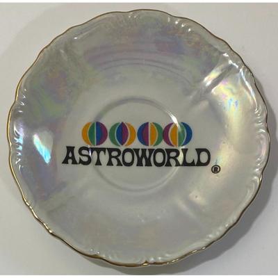 Vintage Astroworld Teacup & Saucer Houston Texas Six Flags Souvenir Cyclone