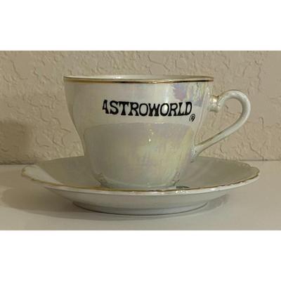 Vintage Astroworld Teacup & Saucer Houston Texas Six Flags Souvenir Cyclone