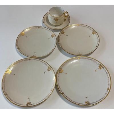 Vintage Dishes 2 Salad Plates, 2 Bread Plates, Teacup & Saucer Set Bavaria Japan