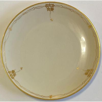 6 Vintage F S 8.5" Salad Plates With Gold Trim Made In Japan