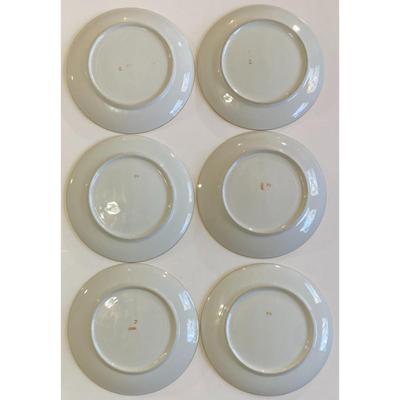 6 Vintage F S 8.5" Salad Plates With Gold Trim Made In Japan