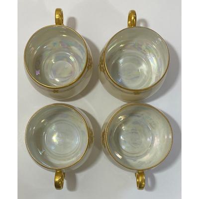 4 F S Teacup & Saucer Sets With Gold Trim Made In Japan Noritake