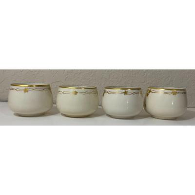 4 F S Teacup & Saucer Sets With Gold Trim Made In Japan Noritake