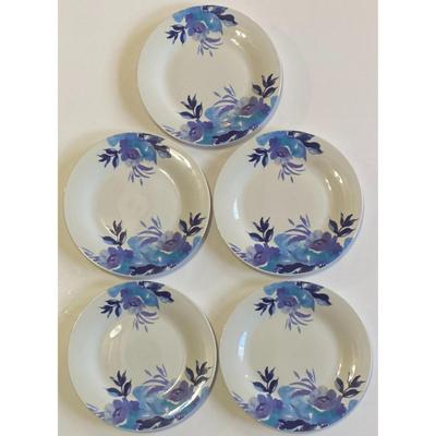 5 Orly Maison Blue, Purple & White 7.5" Salad Plates New York, New York