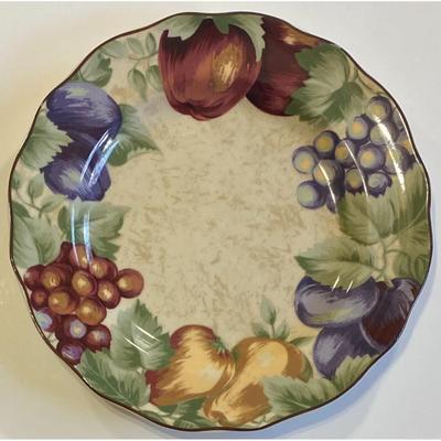 4 Noble Excellence Napa Valley 11" Dinner Plates Apples Pears Grapes