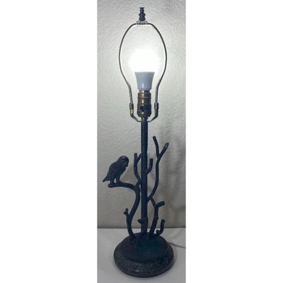 Vintage Maitland Smith Hand Made In Philippines 24.5" Black Bird Table Lamp