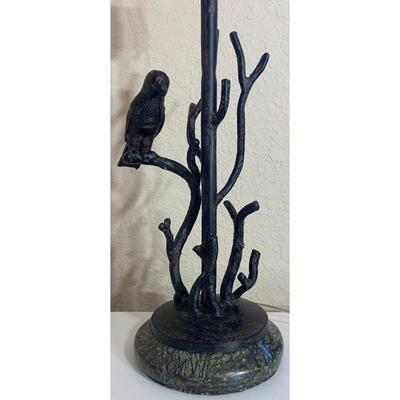 Vintage Maitland Smith Hand Made In Philippines 24.5" Black Bird Table Lamp