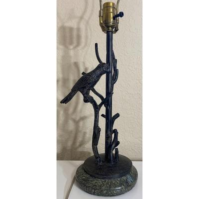 Vintage Maitland Smith Hand Made In Philippines 24.5" Black Bird Table Lamp