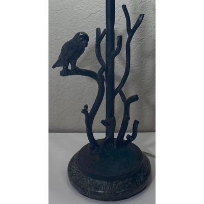 Vintage Maitland Smith Hand Made In Philippines 24.5" Black Bird Table Lamp