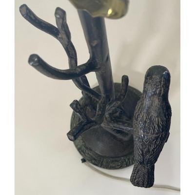 Vintage Maitland Smith Hand Made In Philippines 24.5" Black Bird Table Lamp