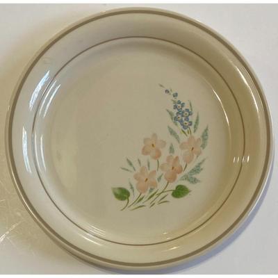 6 Vintage Corning Cornerstone 8.5" Salad Plates Floral Flower 1980s