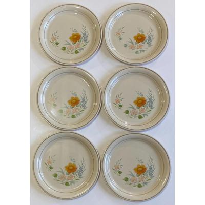 6 Vintage Corning Cornerstone 10.25" Dinner Plates Floral Flower 1980s