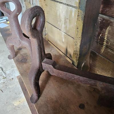 Pair of Cast Iron Andirons (G-JS)