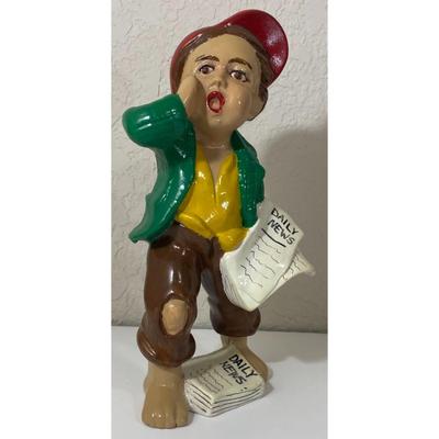 Vintage 1964 Ceramic Daily News Carrier Figurine Mid-Century Modern MCM 1960s