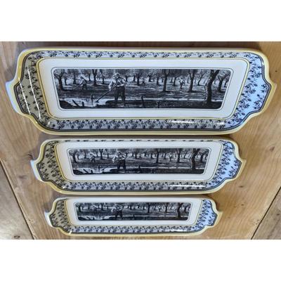 3 Vintage Designpac Farmer Bread Serving Trays Black White Yellow 13 5/8 x 5 7/8