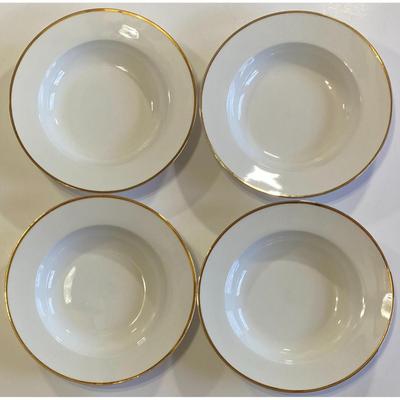4 Wallace Silversmiths Gold Plume White w/ Gold Trim Bowls - B