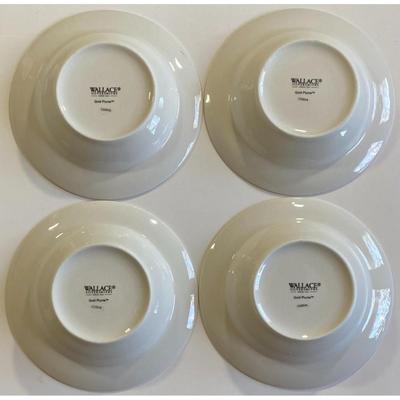 4 Wallace Silversmiths Gold Plume White w/ Gold Trim Bowls - A