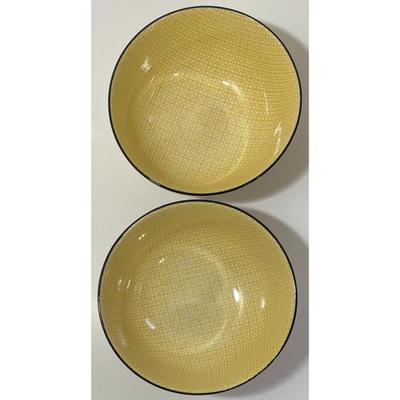 2 Torre & Tagus Yellow Black White Bowls
