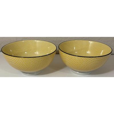 2 Torre & Tagus Yellow Black White Bowls