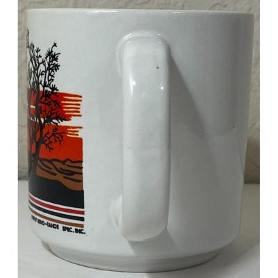 Vintage Las Vegas 1987 Reno Tahoe Mug Horse Cowboy Desert Southwest Sunset Tree