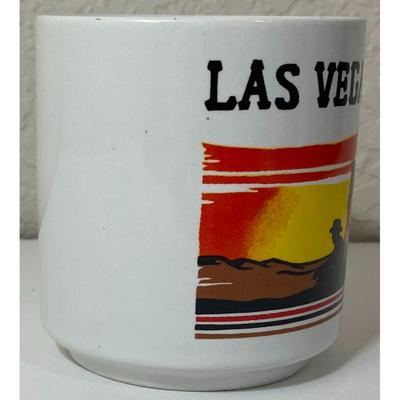 Vintage Las Vegas 1987 Reno Tahoe Mug Horse Cowboy Desert Southwest Sunset Tree