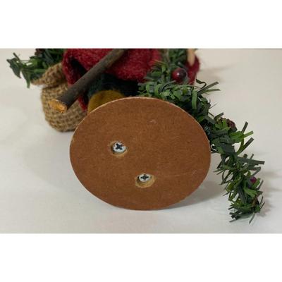 Vintage Santa Claus Ornament Walking Stick Pine Cone Evergreen Bough