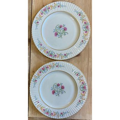 6 Lenox Cinderella V-308 Dinner Plates Made USA Flower Floral Vintage 1947-1966