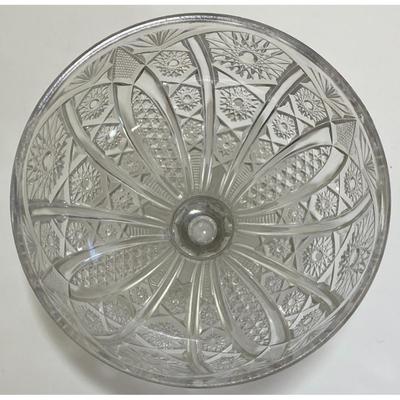 Vintage Crystal Pedestal Compote Bowl Dish Candy Fruit Nuts Centerpiece