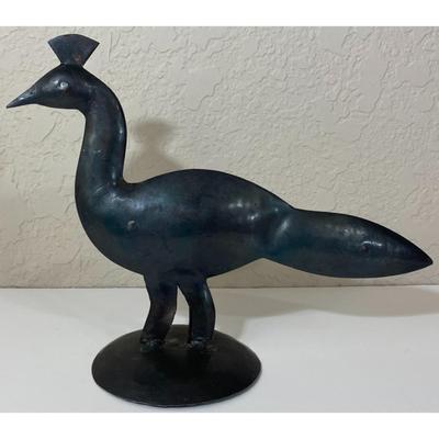 Vintage Black Metal Peacock SAS Made In India