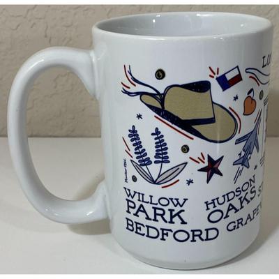 First Bank Texas Mug Cowboy Hat Cowgirl Boots Spurs Airplane Abilene Thailand