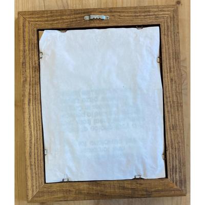 Native American Framed Painted Colorful Glass By RM Southwestern Cactus Vase