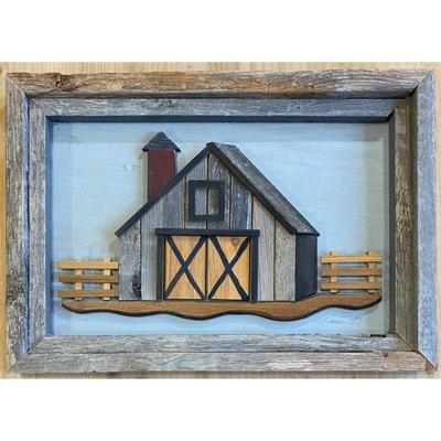 Mass Bros. Framed Wood Art Barn Farm Fence Rural Rustic Agriculture Livestock
