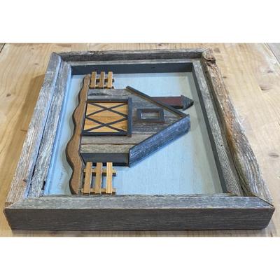 Mass Bros. Framed Wood Art Barn Farm Fence Rural Rustic Agriculture Livestock